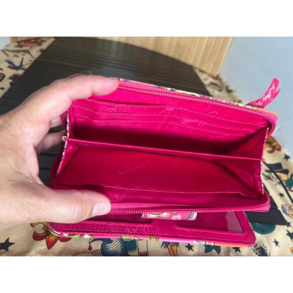 Vera Bradley Turn Lock Wallet Pink and Purple - Picture 6 of 8